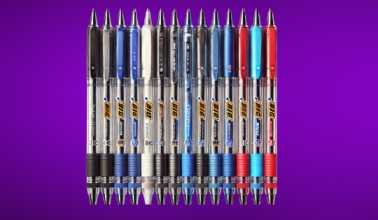 Set of ten Bic ink pens representing a 10-ounce weight.