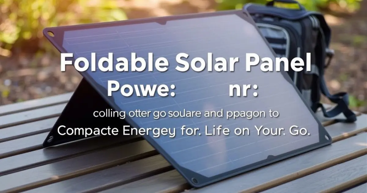 Foldable Solar Panel Power Compact Energy for Life on the Go